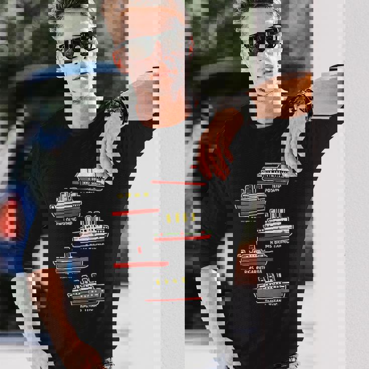 有名なクルーズ船 Rms タイタニック ブリタニック ポセイドン カルパチア 長袖Tシャツ 彼への贈り物