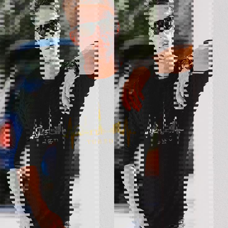 東京スカイライン ハートビート・ジャパン ファン・ハート アイ・ラブ・トーキョー I Love Tokyo 長袖Tシャツ 彼への贈り物