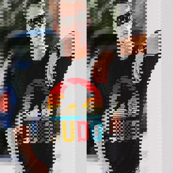 柔道投げ レトロ 日本の格闘技 柔道家 ファイター ギフト 長袖Tシャツ 彼への贈り物