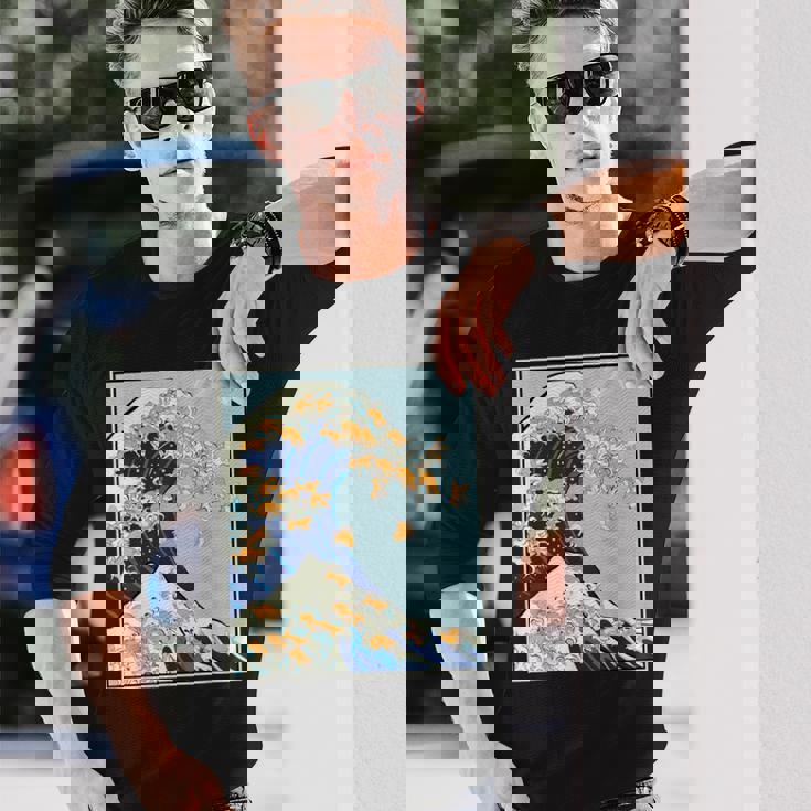 柴犬 大波 日本 神奈川 北斎 犬 動物 長袖Tシャツ 彼への贈り物