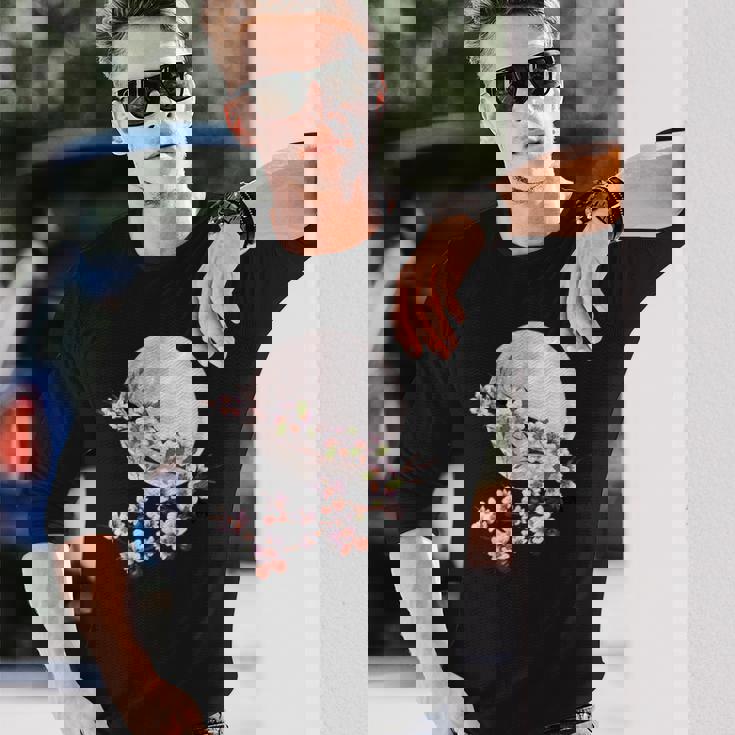 桜 花 満月 さくら 日本文化 長袖Tシャツ 彼への贈り物