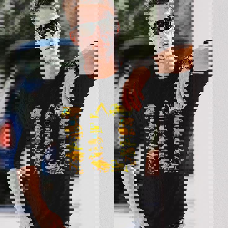 楽しい建設トラック 10歳の誕生日パーティー 男の子 10歳 長袖Tシャツ 彼への贈り物