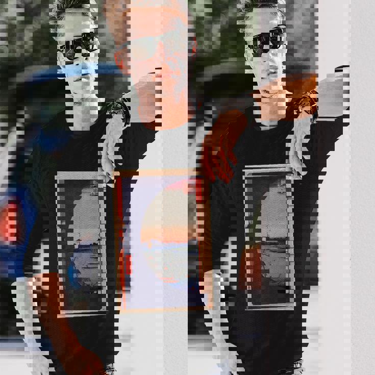 歌川広重 面白いtシャツ 名所江戸百景 絵画 アート メンズ 面白い 服 美術 グッズ 木版画 浮世絵 長袖Tシャツ 彼への贈り物