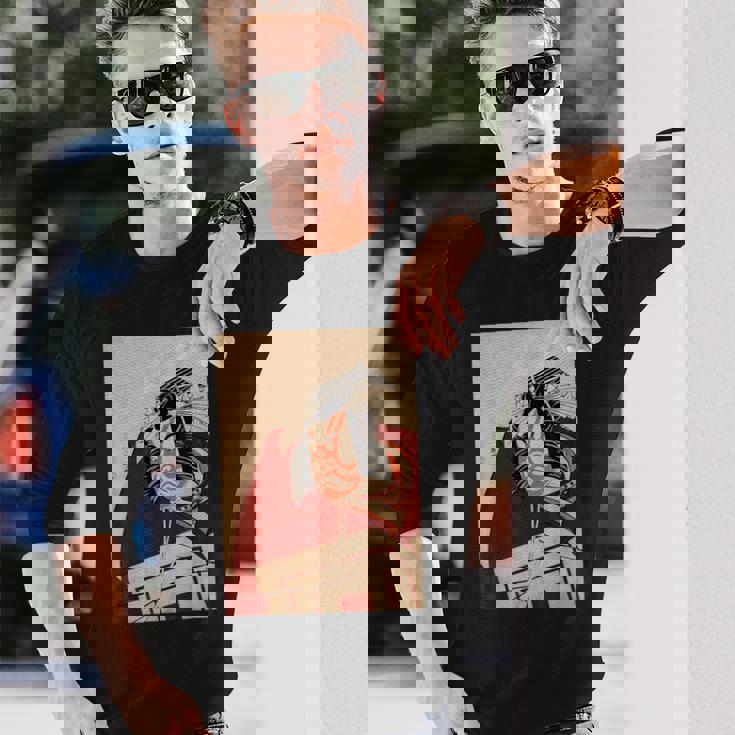 歌舞伎 役者 市川 團十郎 暫 しばらく勝川 春好江戸時代 役者絵 長袖Tシャツ 彼への贈り物