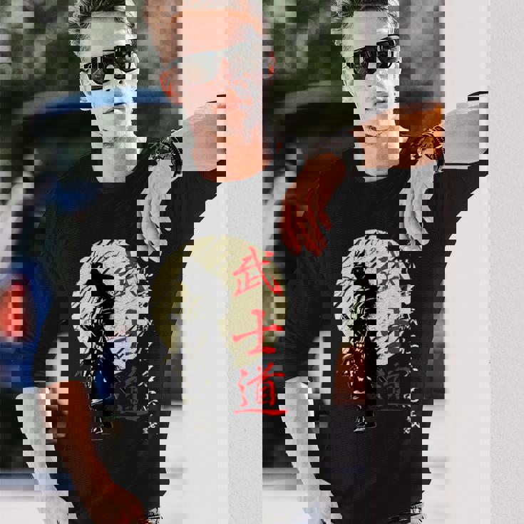 武士道コード侍戦士漢字 長袖Tシャツ 彼への贈り物