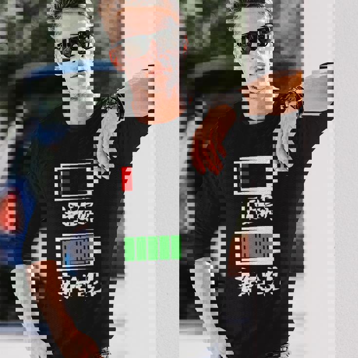 母 妊婦 面白いtシャツ 妻 電池切れ 妊婦さん メンズ おもしろ 面白い 服 オリジナル グッズ 文字tシャツ ネタ 長袖Tシャツ 彼への贈り物