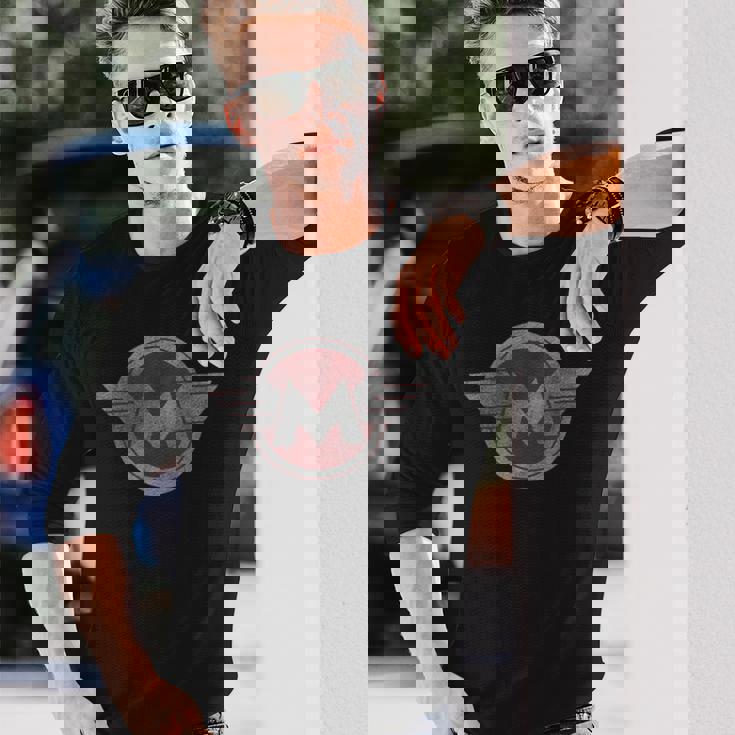 比類のない英国ヴィンテージオートバイバイク燃料タンクロゴ。 長袖Tシャツ 彼への贈り物