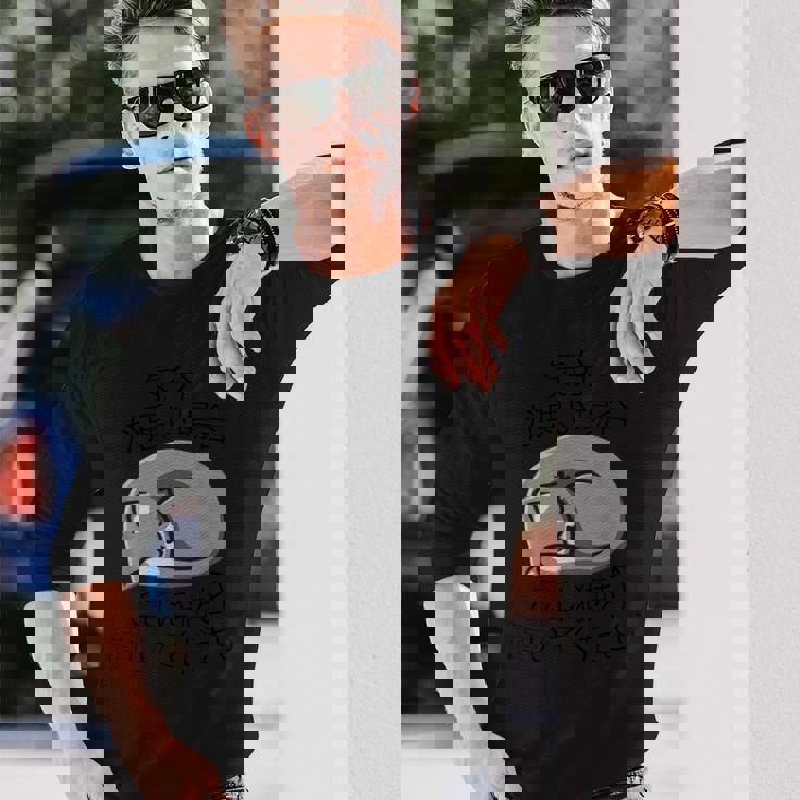 気分が悪い時ここに猫を置いてください 猫のデザイン 長袖Tシャツ 彼への贈り物