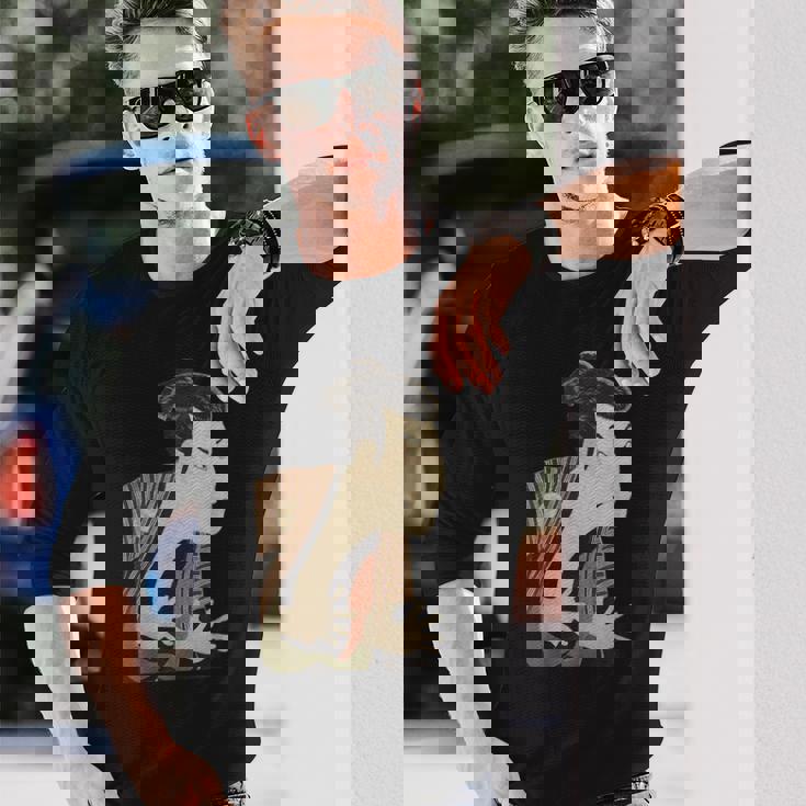 浮世絵 写楽 日本人俳優 大谷鬼治 レトロプリントシャツ 長袖Tシャツ 彼への贈り物