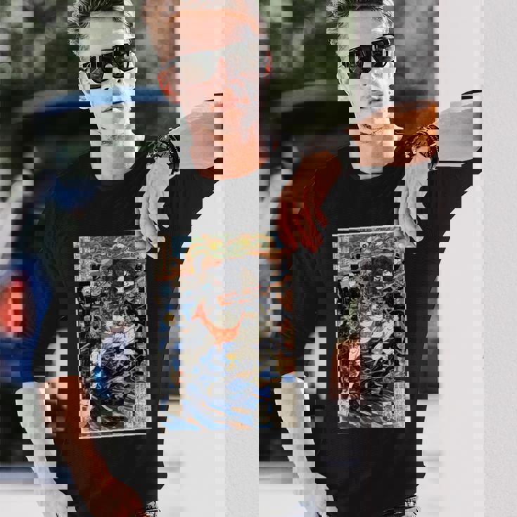 浮世絵 面白tシャツ 日本画 歌川国芳 名作 アート 絵画 メンズ レディース 面白い 服 美術 おもしろ 長袖Tシャツ 彼への贈り物