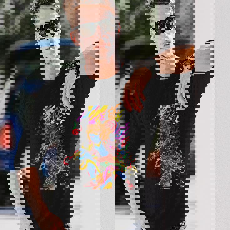 浮世絵シリーズ 踊る不動明王 長袖Tシャツ 彼への贈り物