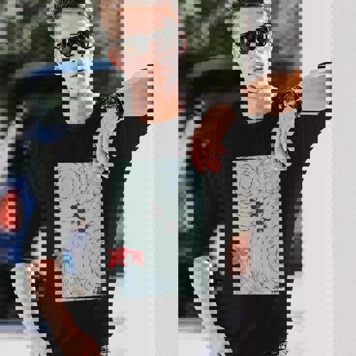 涼風2－いつかの雨上がり－ 金魚 波紋 夏 風 納涼 シック 和風 和柄 シンプル レトロ メンズ レディース キッズ 長袖Tシャツ 彼への贈り物