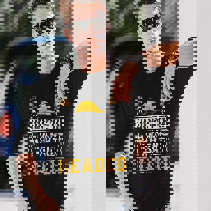 測量士 常に平常心 土地家屋調査士 土地家屋調査士 長袖Tシャツ 彼への贈り物