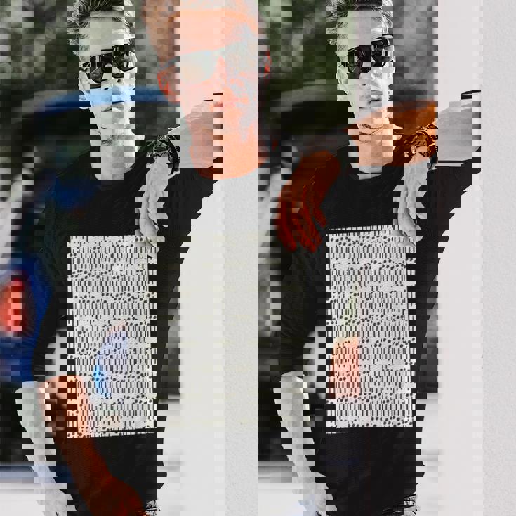 点と線 白 黒 長袖Tシャツ 彼への贈り物