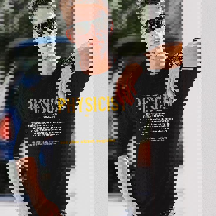 物理学者 定義 科学 オタク 面白い 魔法 長袖Tシャツ 彼への贈り物