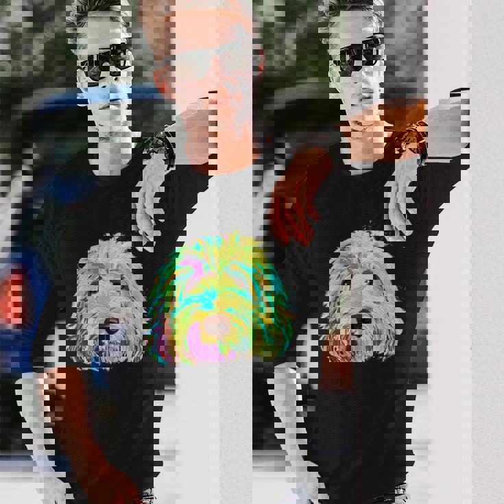 犬 カラフル ラブラドゥードル 長袖Tシャツ 彼への贈り物