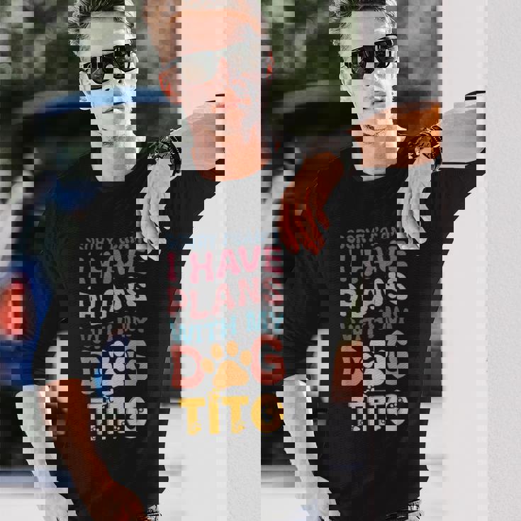 犬名 Tito パーソナライズギフト ビジーウィズ マイドッグ Tito 長袖Tシャツ 彼への贈り物