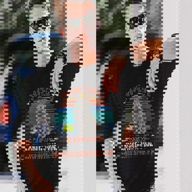 猫 ブリティッシュショートヘア 猫 長袖Tシャツ 彼への贈り物