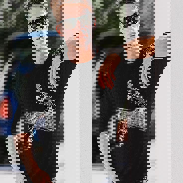 猫 ネコ テニス 面白いtシャツ 文字入り メンズ おもしろ 面白い 服 おもしろグッズ ネタ 浮世絵 長袖Tシャツ 彼への贈り物