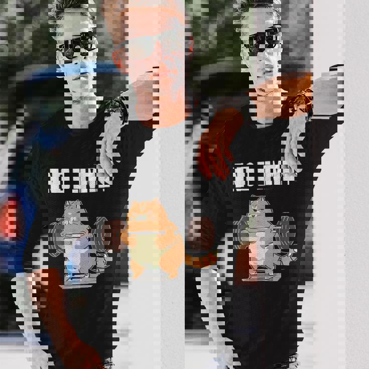 猫 ネコ 面白いtシャツ 筋トレ おもしろ 文字入り 面白い 服 おもしろグッズ 文字tシャツ ネタ ニャンコ メンズ 長袖Tシャツ 彼への贈り物