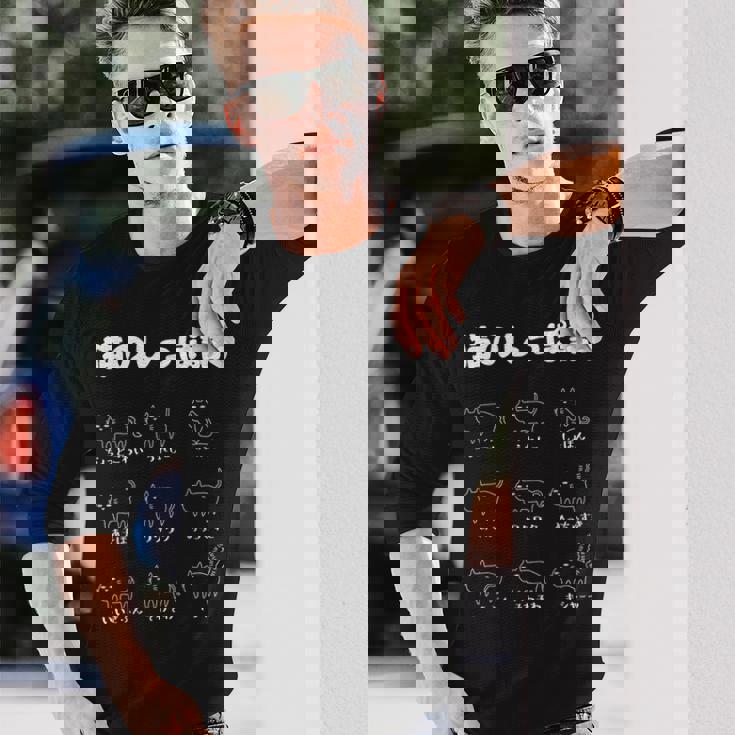 猫のしっぽ語 猫好き おもしろ 猫 ねこ ネコ 面白い ギフト にゃんこ ペット かわいい 猫 プリン 長袖Tシャツ 彼への贈り物