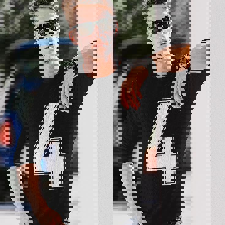 番号4 Fourports アスレチック チーム ジャージー バーシティ ユニフォーム 長袖Tシャツ 彼への贈り物