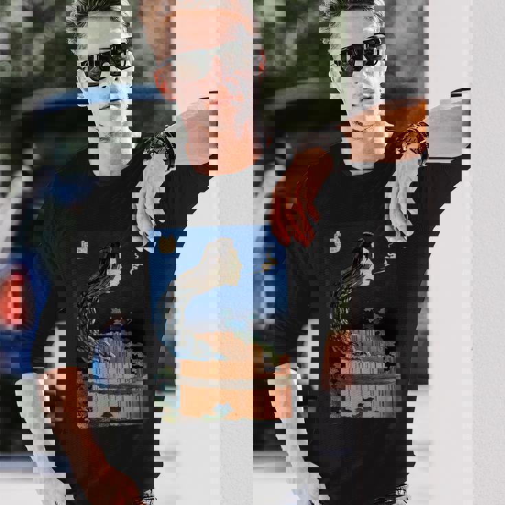 番町皿屋敷 百物語 怪談 葛飾 北斎 お皿のマンション お菊 日本美術 ハロウィン 長袖Tシャツ 彼への贈り物