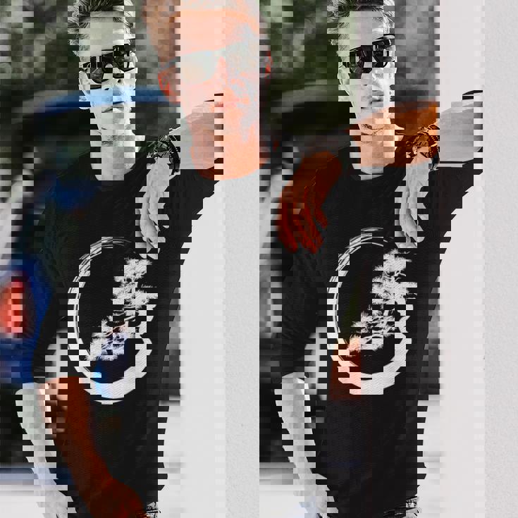 盆栽 木 和 デザイン 盆栽 ミニマリスト 木 恋人 長袖Tシャツ 彼への贈り物