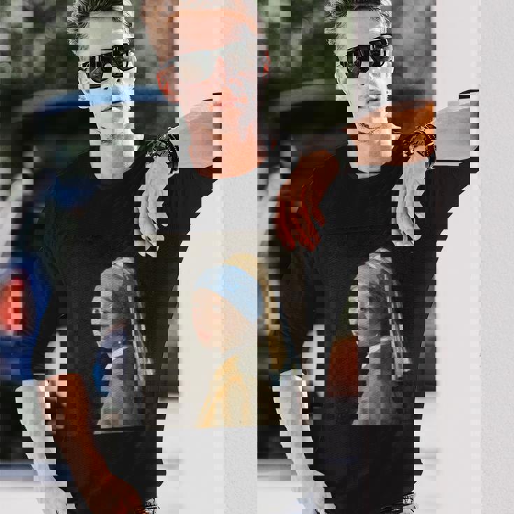 真珠の耳飾りの少女／フェルメール【世界の名画】（高精細画像）Vermeer 美術館アート 油絵 長袖Tシャツ 彼への贈り物