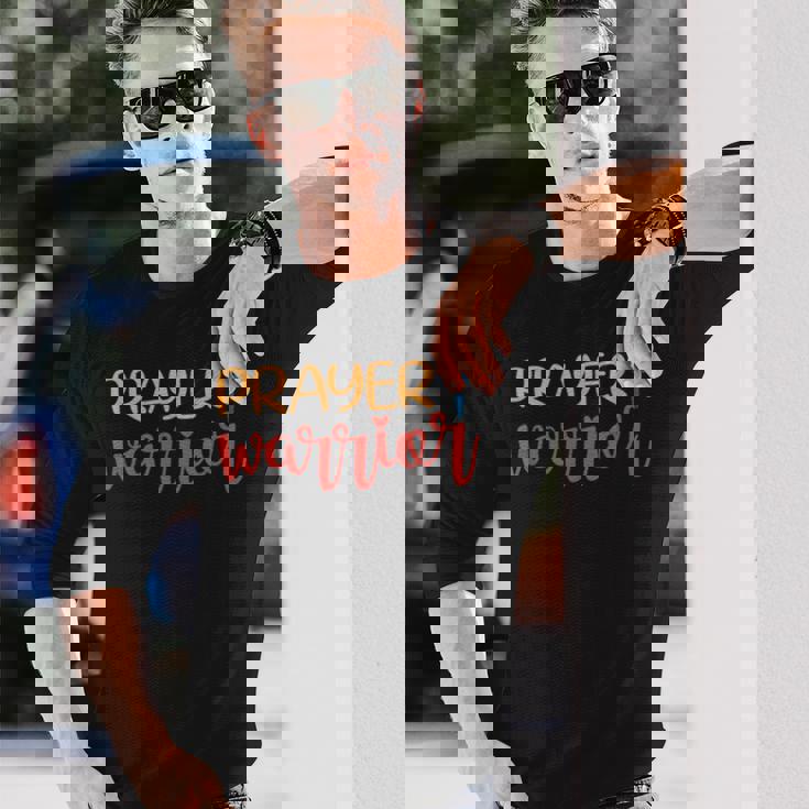 祈り 戦士 神 信仰 イエス 長袖Tシャツ 彼への贈り物