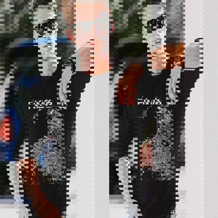 福岡ジャパン クラシック シティ マップ グラフィック 長袖Tシャツ 彼への贈り物