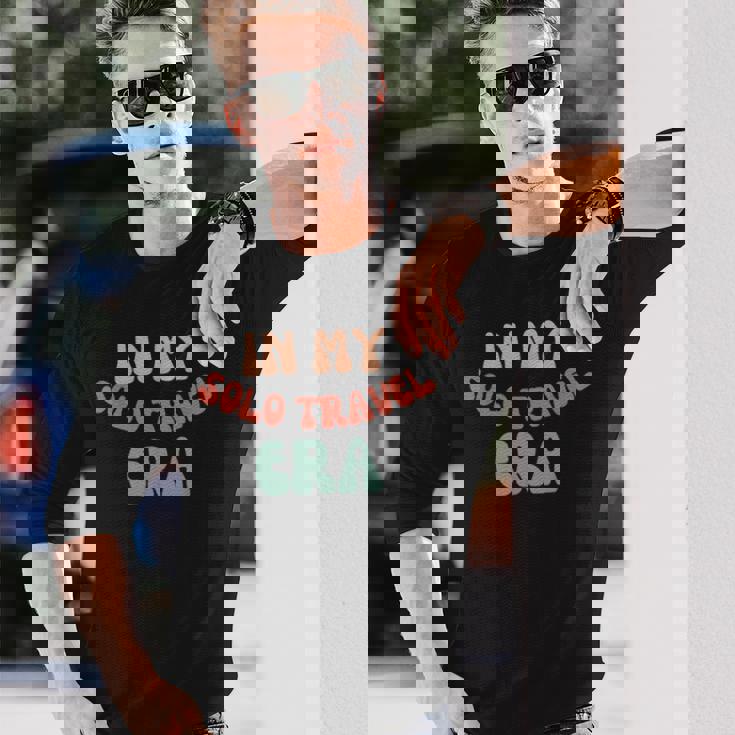 私の一人旅の時代一人旅おもしろい 長袖Tシャツ 彼への贈り物