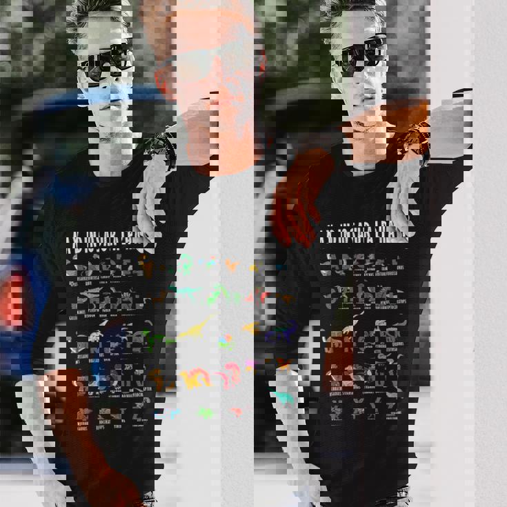 私の恐竜アルファベット爬虫類恐竜化石職業趣味 長袖Tシャツ 彼への贈り物