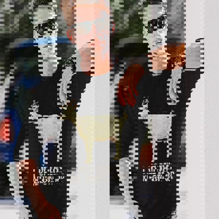 私は本当にヤギが好きです 長袖Tシャツ 彼への贈り物