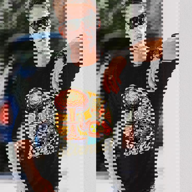 科学 核 原爆 爆発 レトロ 面白い 言葉 長袖Tシャツ 彼への贈り物