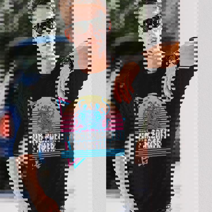 空飛ぶスパゲッティモンスター パスタファリ Fsm 無神論者 レトロ 長袖Tシャツ 彼への贈り物