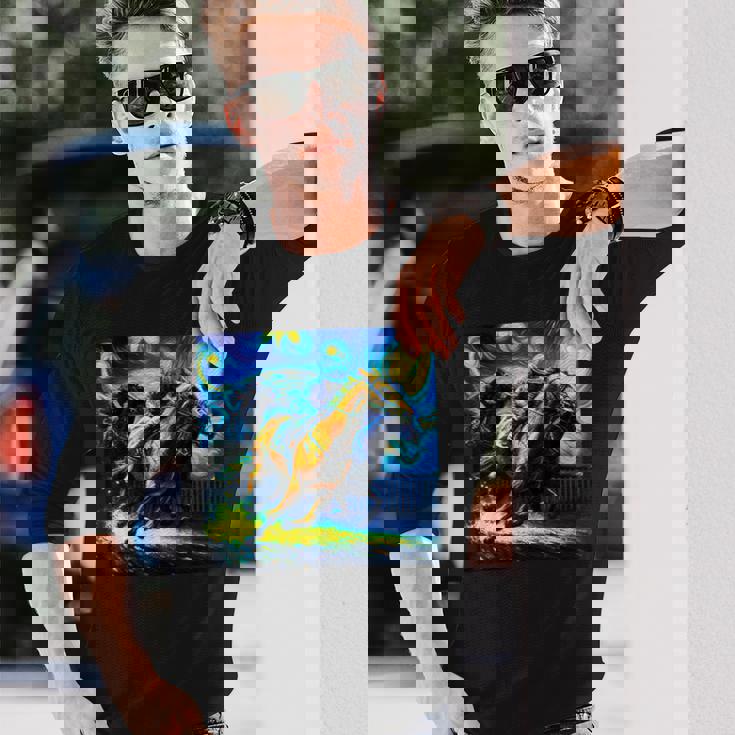 競馬 馬tシャツ おもしろ ウマ レース 馬 乗馬 競馬 面白いtシャツ メンズ グッズ ネタ 大人 男性 ゴッホ 長袖Tシャツ 彼への贈り物