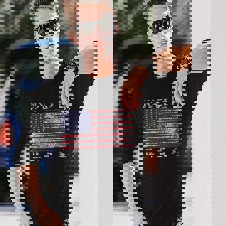 米国製 星条旗 星条旗 カラー 長袖Tシャツ 彼への贈り物