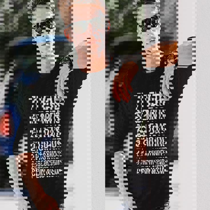 素晴らしい71歳の誕生日ギフト 面白い71歳の誕生日 長袖Tシャツ 彼への贈り物