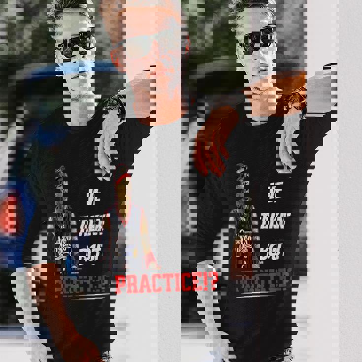 練習について話しています面白いアイバーソンその答え 長袖Tシャツ 彼への贈り物