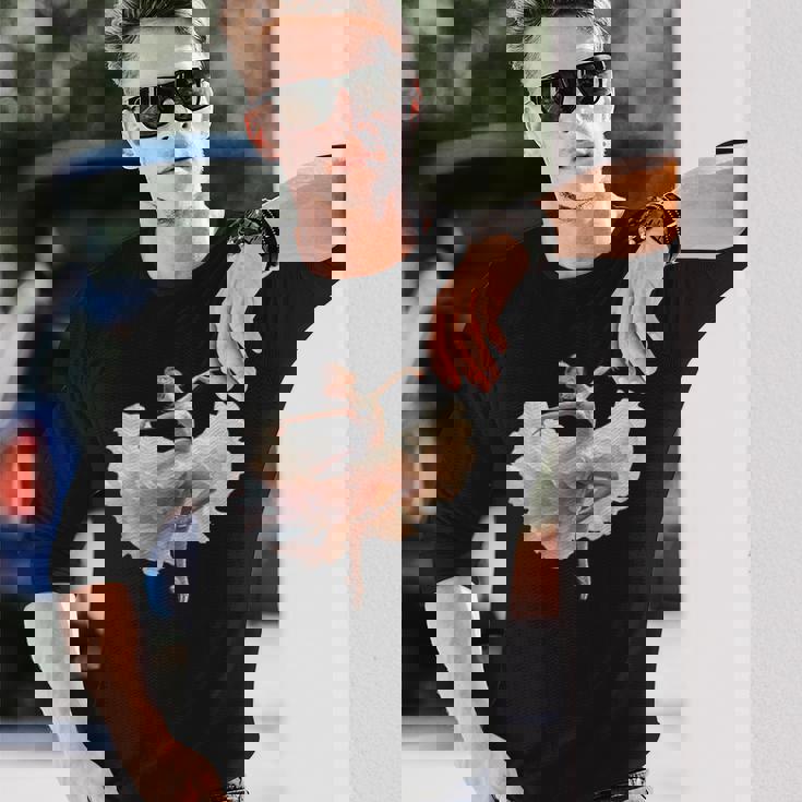 美しいバレリーナガール ダンシングバレエ水彩画 長袖Tシャツ 彼への贈り物