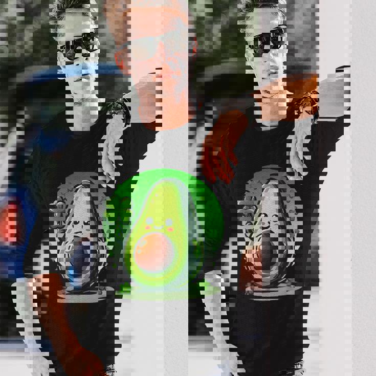 聖パトリックの日 アボカド 幸運の四つ葉のクローバー 長袖Tシャツ 彼への贈り物