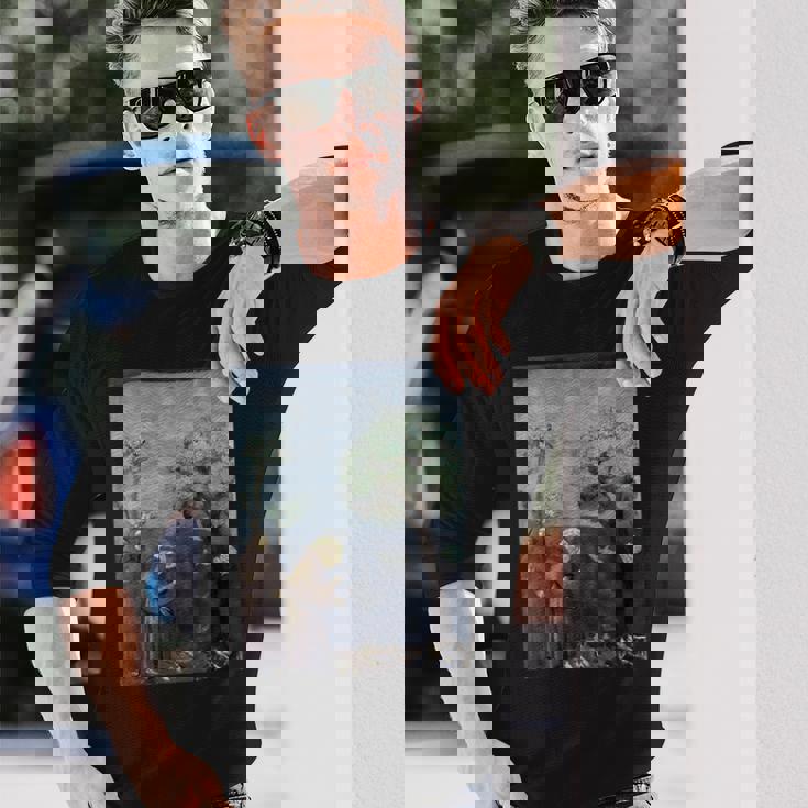 聖フランシスコ 鳥への説教 ジョット作 1299 長袖Tシャツ 彼への贈り物