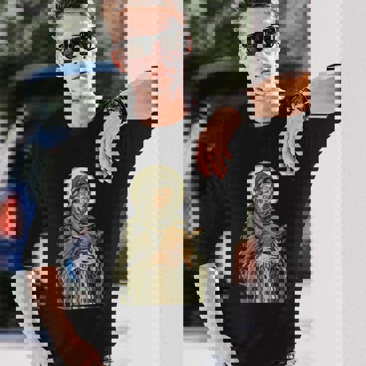 聖ブリジッド オブ キルデア ホールディング A バイブル 長袖Tシャツ 彼への贈り物