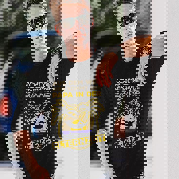 メンズ 育児休暇 父親 育児休暇中のお父さん 長袖Tシャツ 彼への贈り物