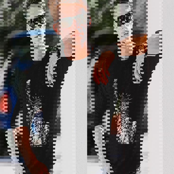 自由の女神猫 Nycプライド 長袖Tシャツ 彼への贈り物