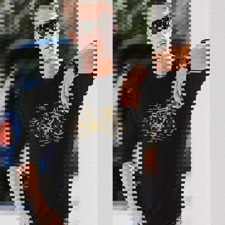 自転車 サイクリング 解剖学 ロードバイク パーツ バイク サイクリング サイクリング 長袖Tシャツ 彼への贈り物