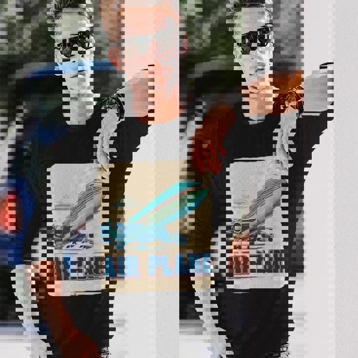 航空機愛好家のためのクールな旅客機飛行機コスチューム。 長袖Tシャツ 彼への贈り物