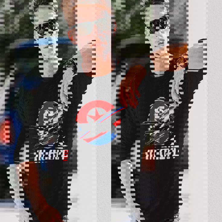 航空高麗 北朝鮮航空母艦 ソビエトツポレフ キム・ジョン 長袖Tシャツ 彼への贈り物