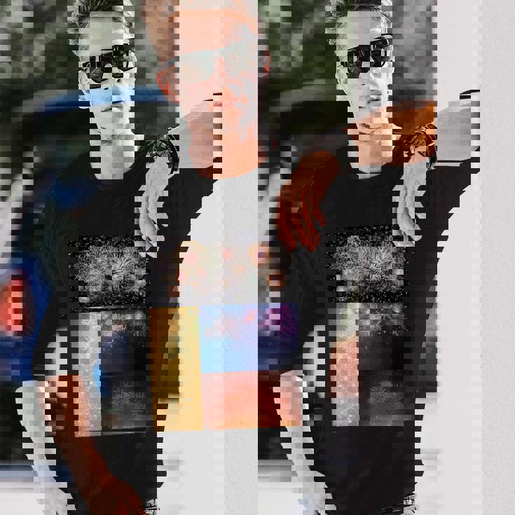 花火 面白いtシャツ 夏 花火大会 メンズ おもしろ グッズ 面白い 服 オリジナル ネタ お盆 長袖Tシャツ 彼への贈り物